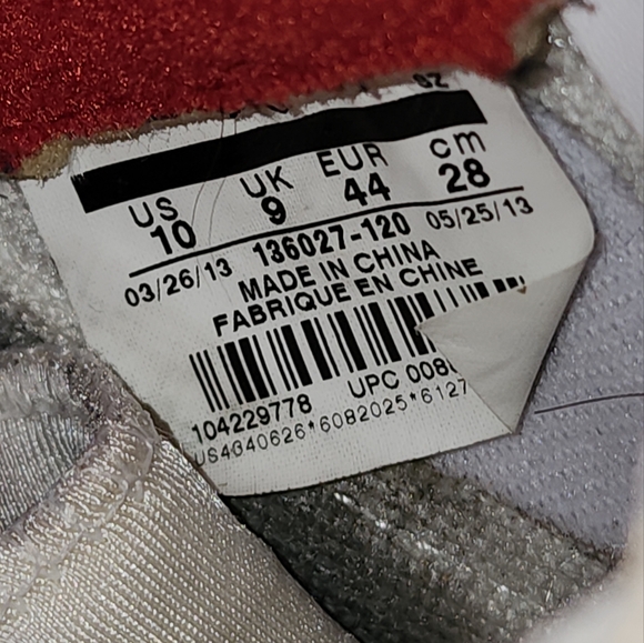 Mens 10 Air Jordan Fire Red 5 Black Tongue 2013 - Picture 2 of 9